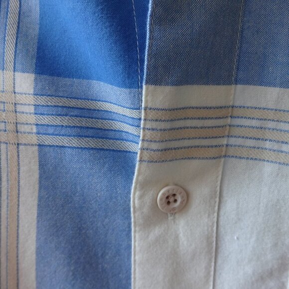 Timberland single stitch men's short sleeve shirt XL blue and cream, like new - Picture 11 of 11